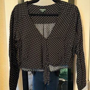 Wild Fable Black and White Polka Dot Blouse